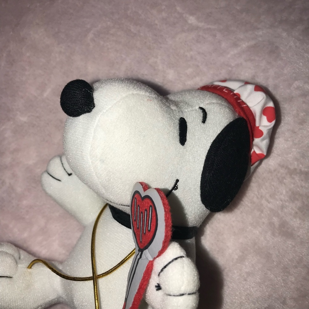 Collectible Whitman Peanuts Valentine Snoopy Hearts Bon Appetite Chef Hat Plush